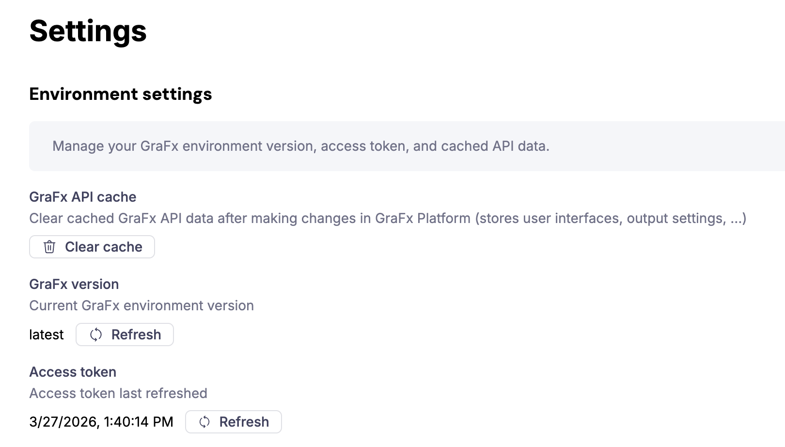 The Environment settings panel in the extension admin console showing the Client ID and Client Secret input fields and the Save and Refresh buttons