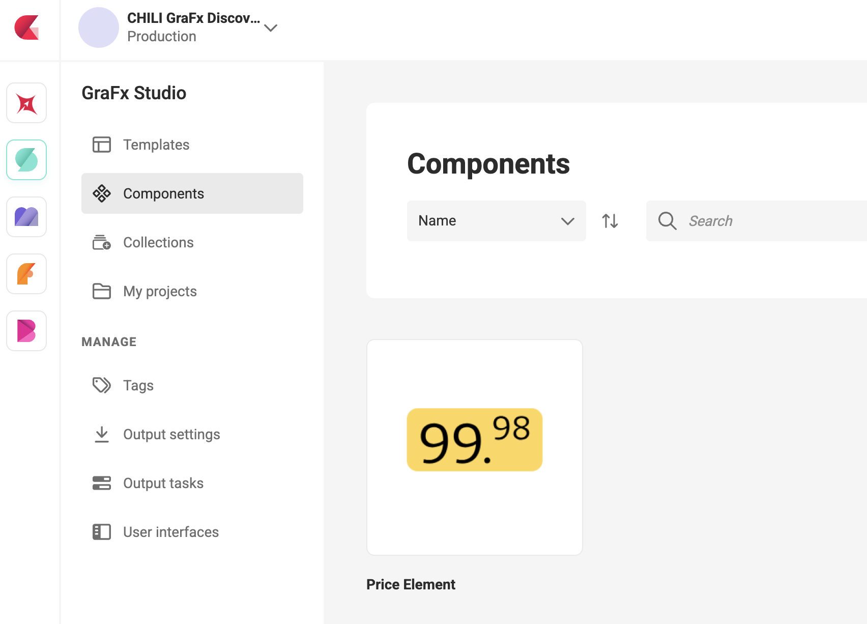 Components overview — grid of available components