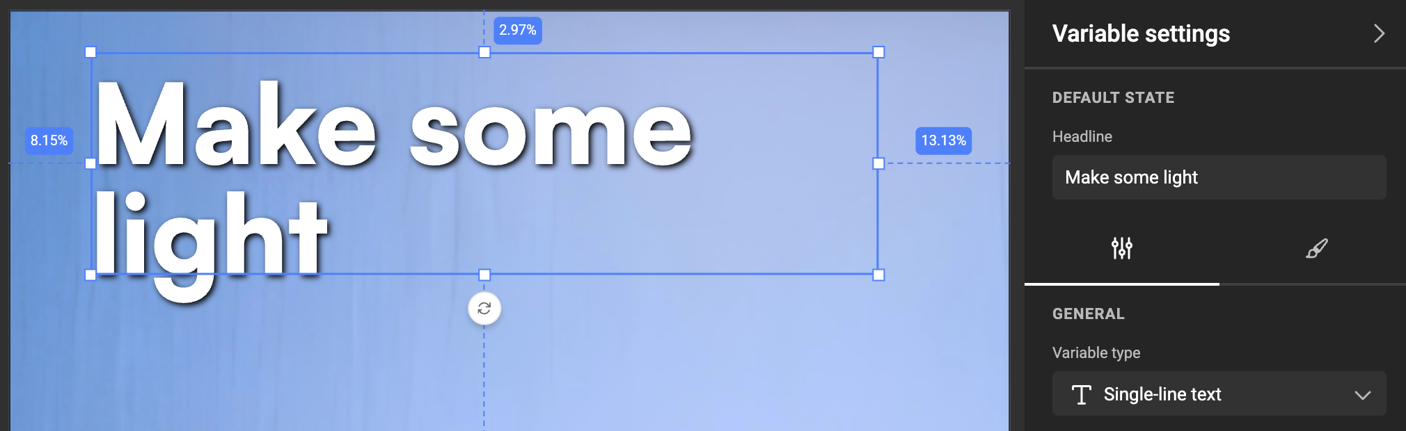 Variable text with Drop Shadow