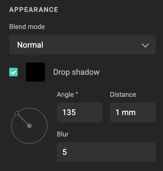 Drop Shadow Settings