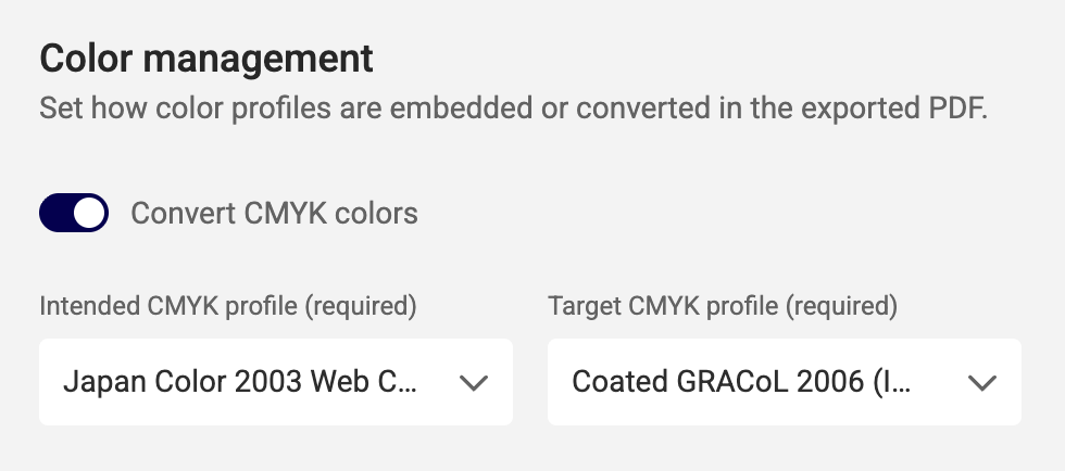 Convert CMYK colors