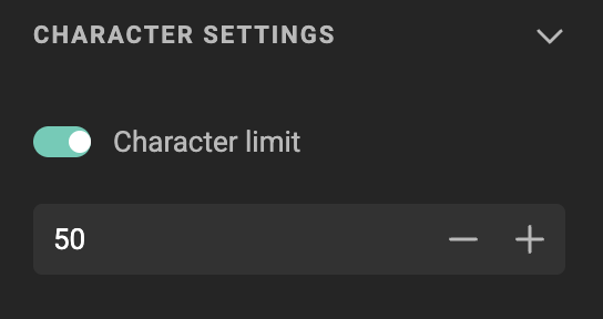Maximum length setting in the variable settings