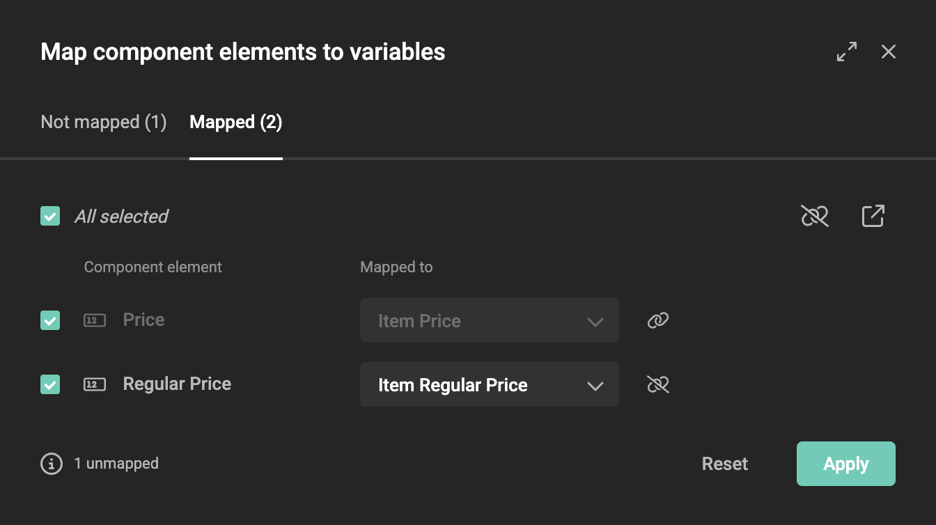 Mapped Component Variables