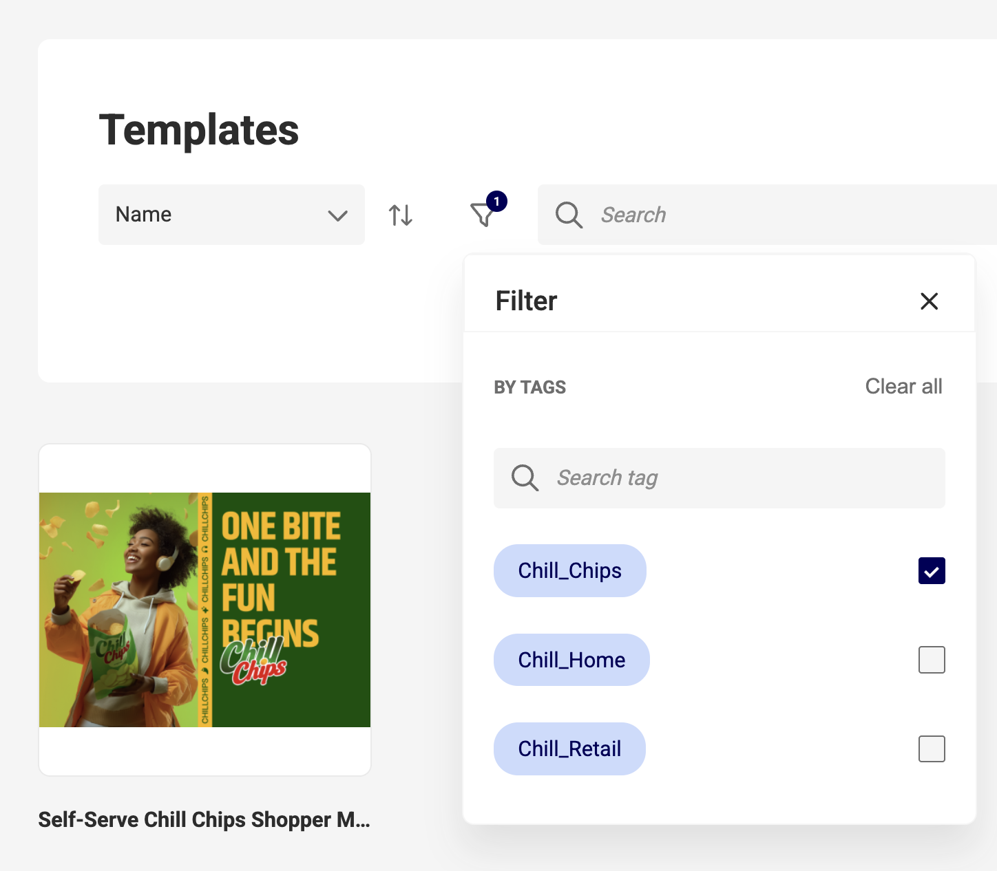 Use tags to find templates faster