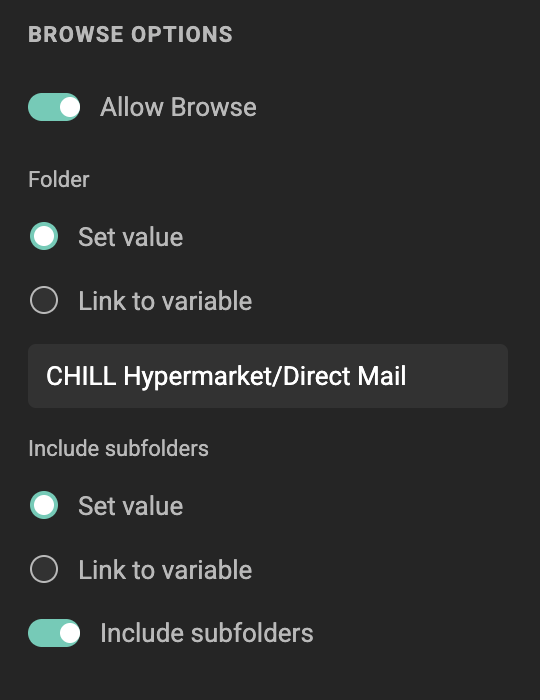 Browse assets