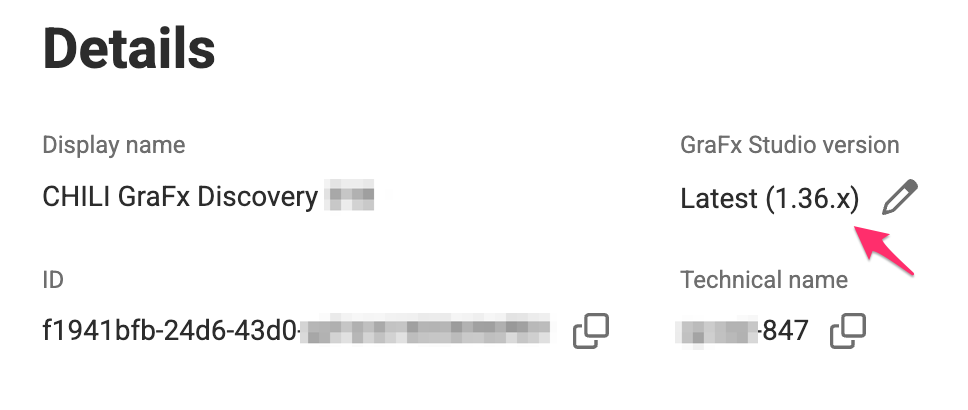 Version number display